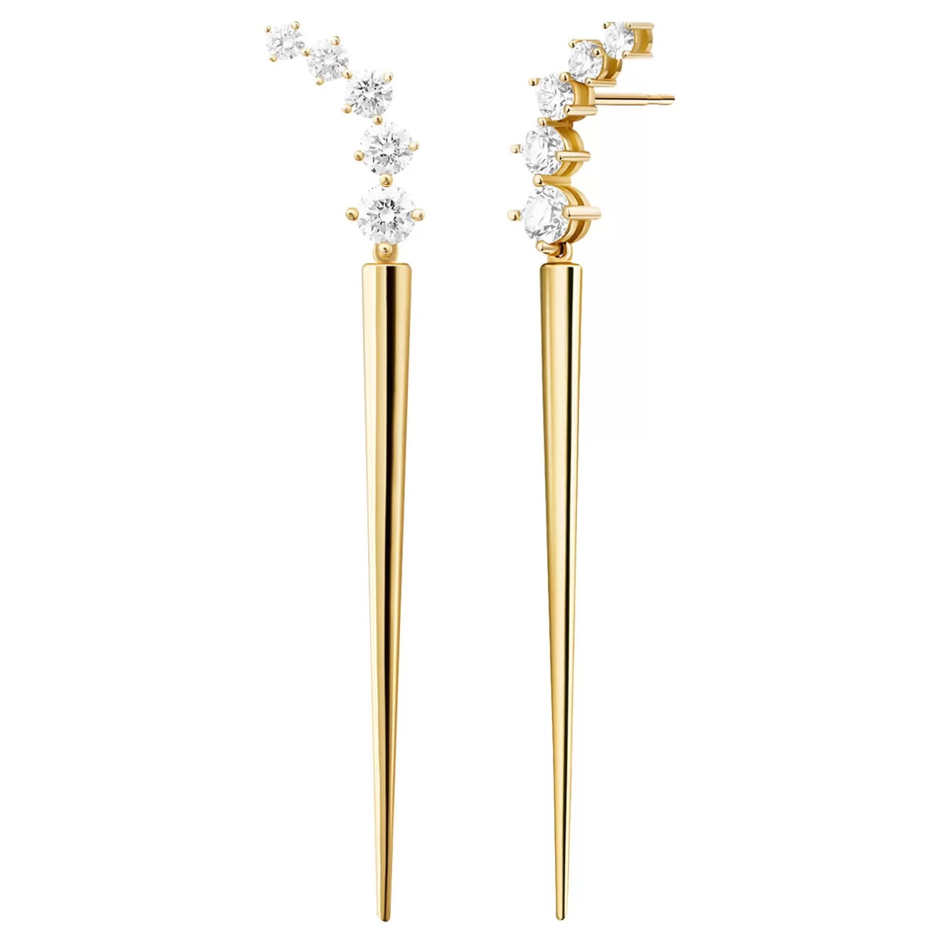 Earrings>Melissa Kaye ARIA DAGGER EARRING (Partial Diamond)