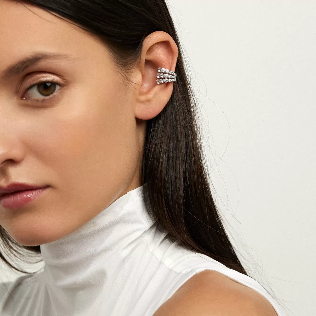 Earrings>Melissa Kaye ARIA THREE-ROW EARCUFF