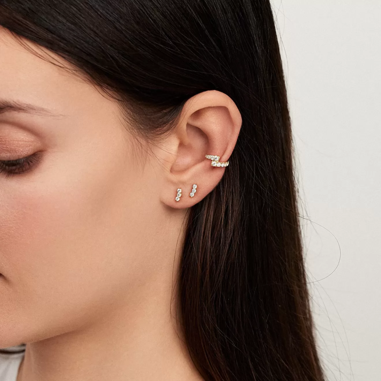 Earrings>Melissa Kaye ARIA TRIPLET STUD Mini