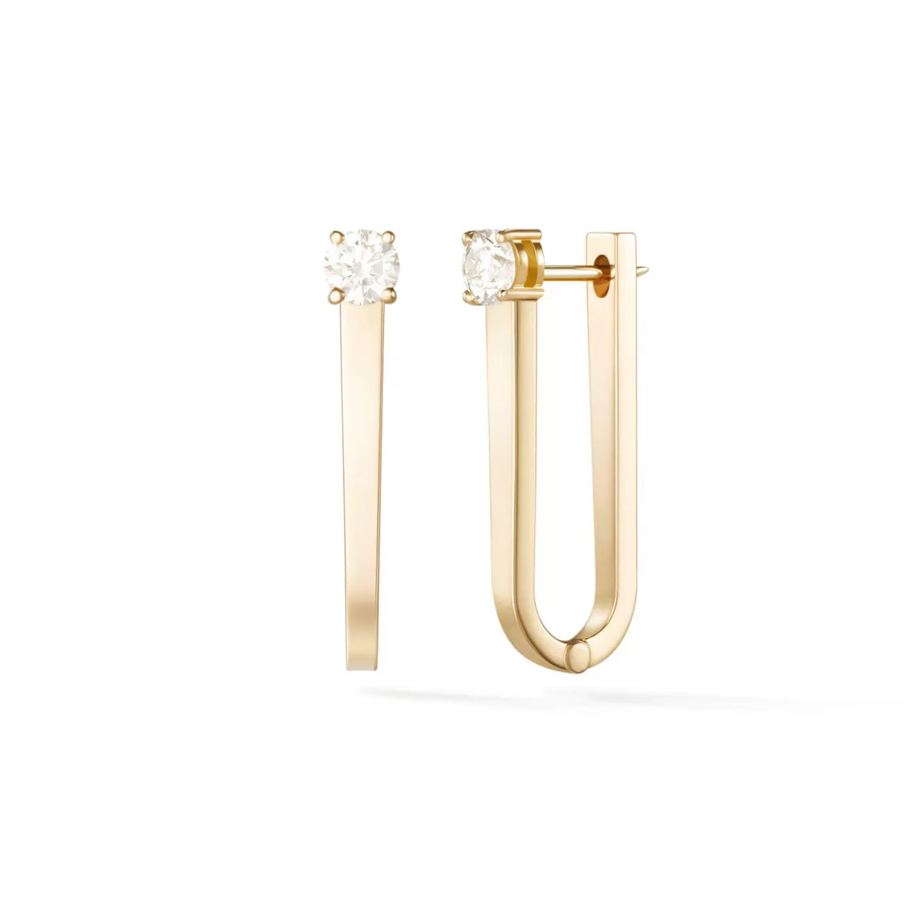 Earrings>Melissa Kaye ARIA U HOOP (Gold)