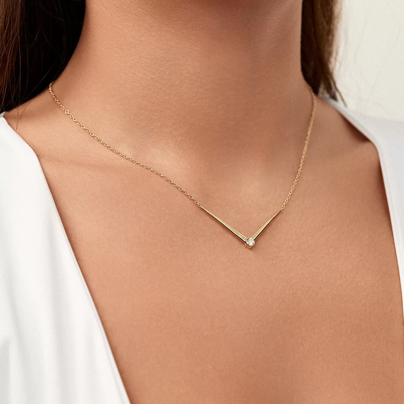 Necklaces>Melissa Kaye ARIA V NECKLACE (Gold)