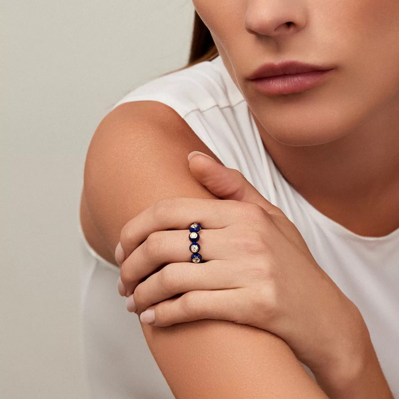 Rings | Enamel Collection>Melissa Kaye AUDREY ETERNITY BAND (Enamel)