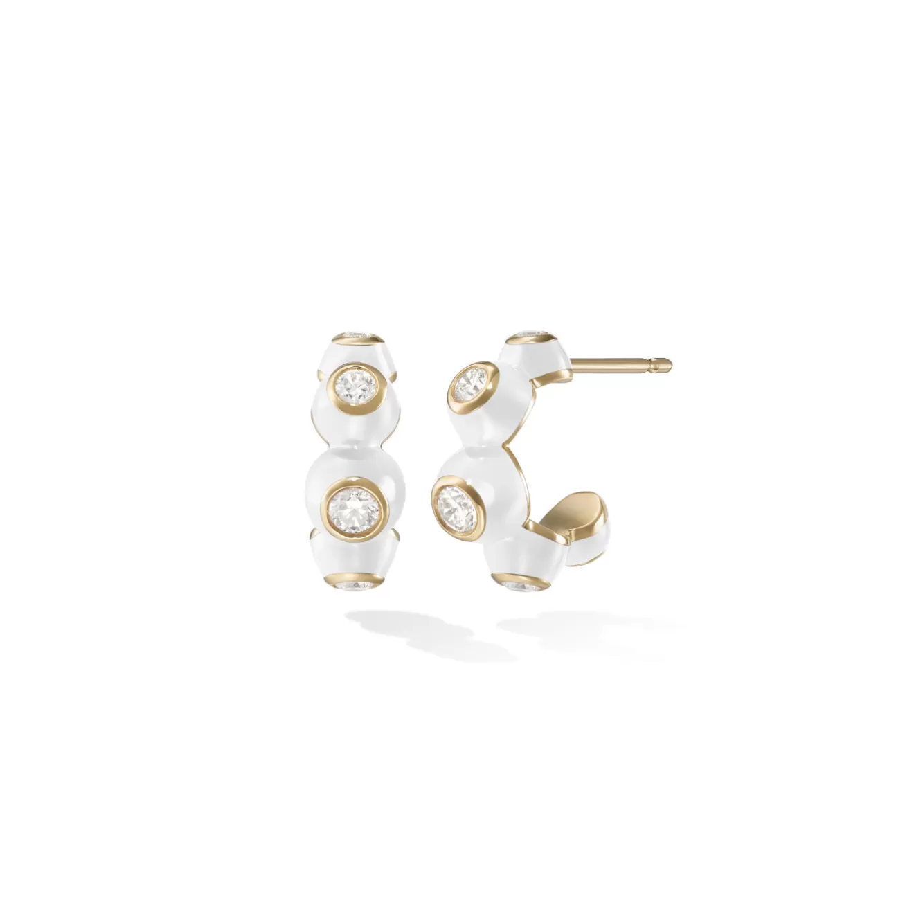 Earrings | Enamel Collection>Melissa Kaye AUDREY HUGGIE HOOP (Enamel)