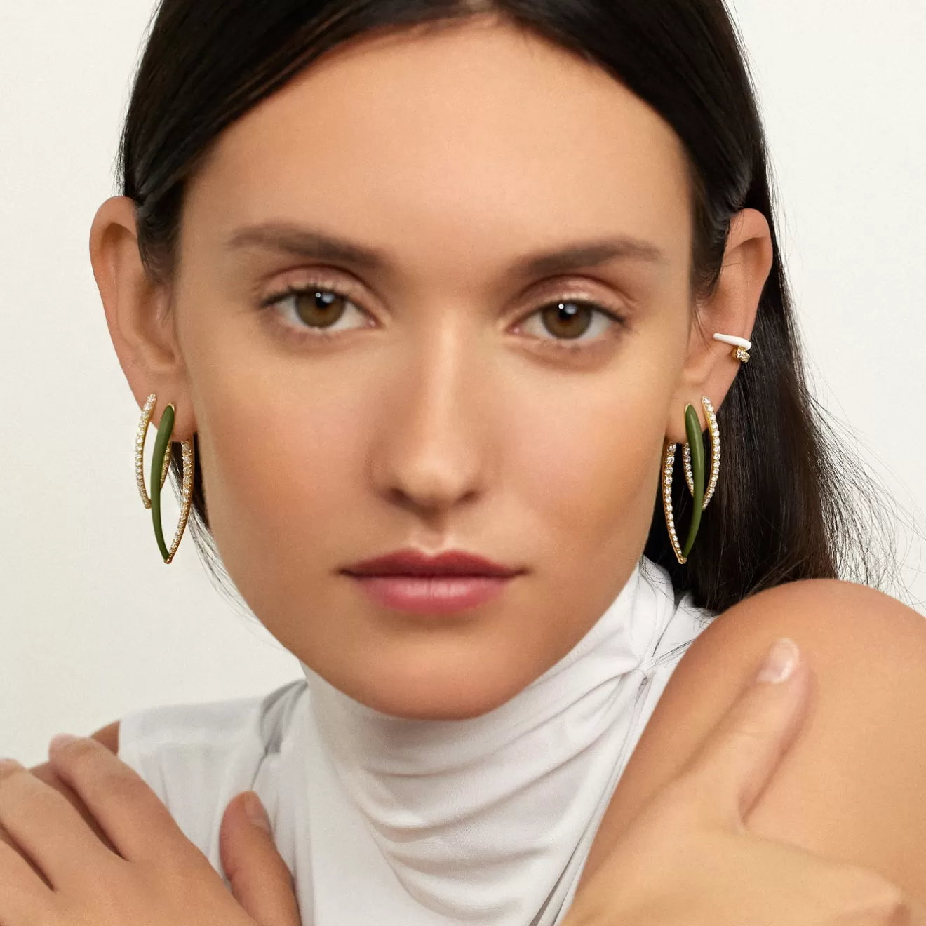 Earrings | Enamel Collection>Melissa Kaye CRISTINA EARRING Large (Enamel)