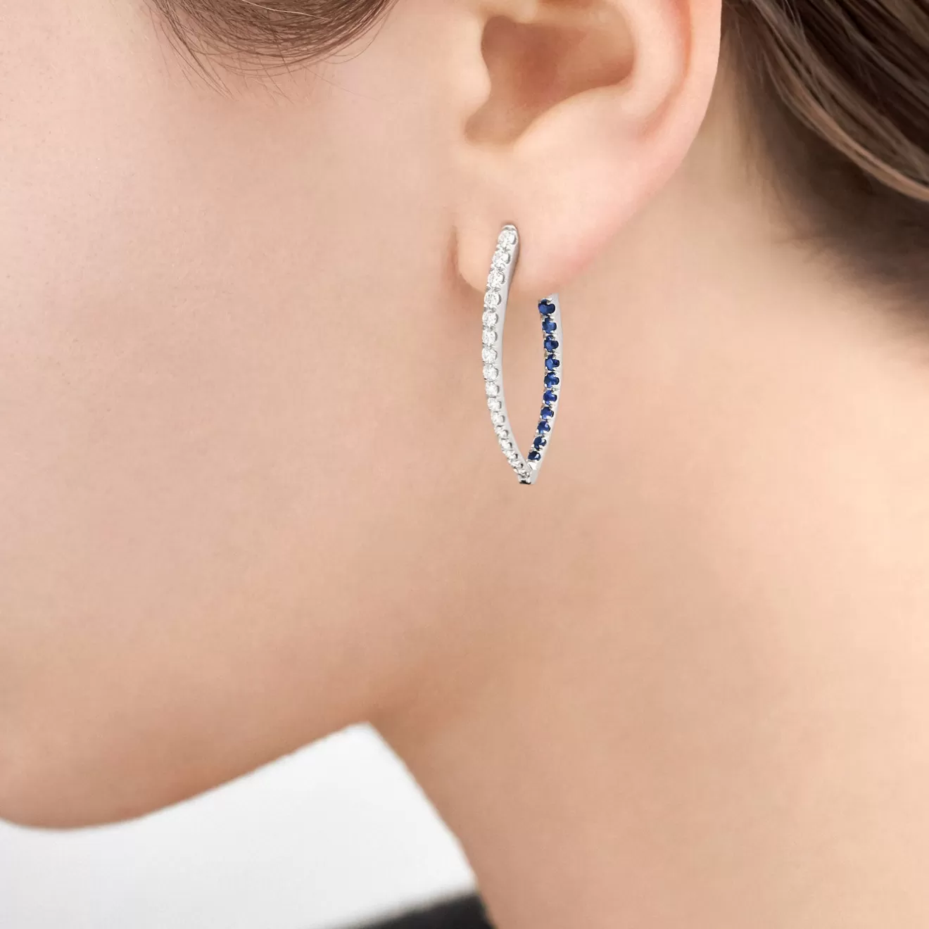 Earrings>Melissa Kaye CRISTINA EARRING Medium (Blue Sapphire)