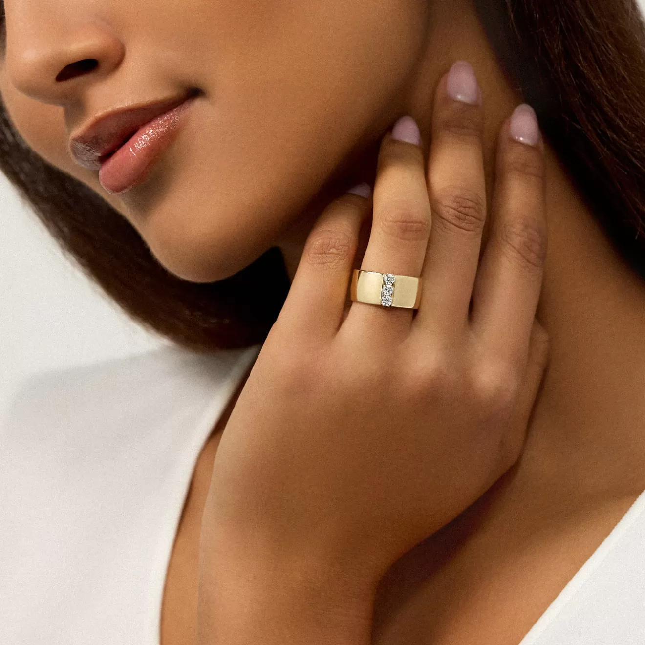 Rings>Melissa Kaye HONEY CIGAR BAND Small