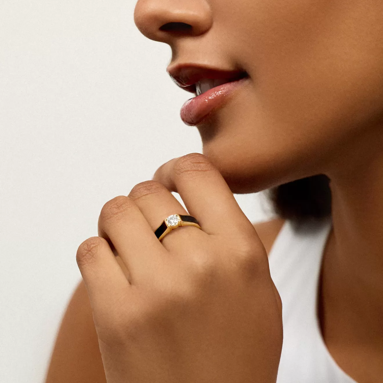 Rings | Enamel Collection>Melissa Kaye HONEY RING Large (Enamel)