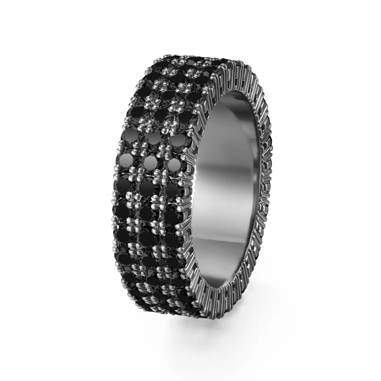 Rings>Melissa Kaye LENOX ETERNITY BAND TRIPLE (Black Diamond)