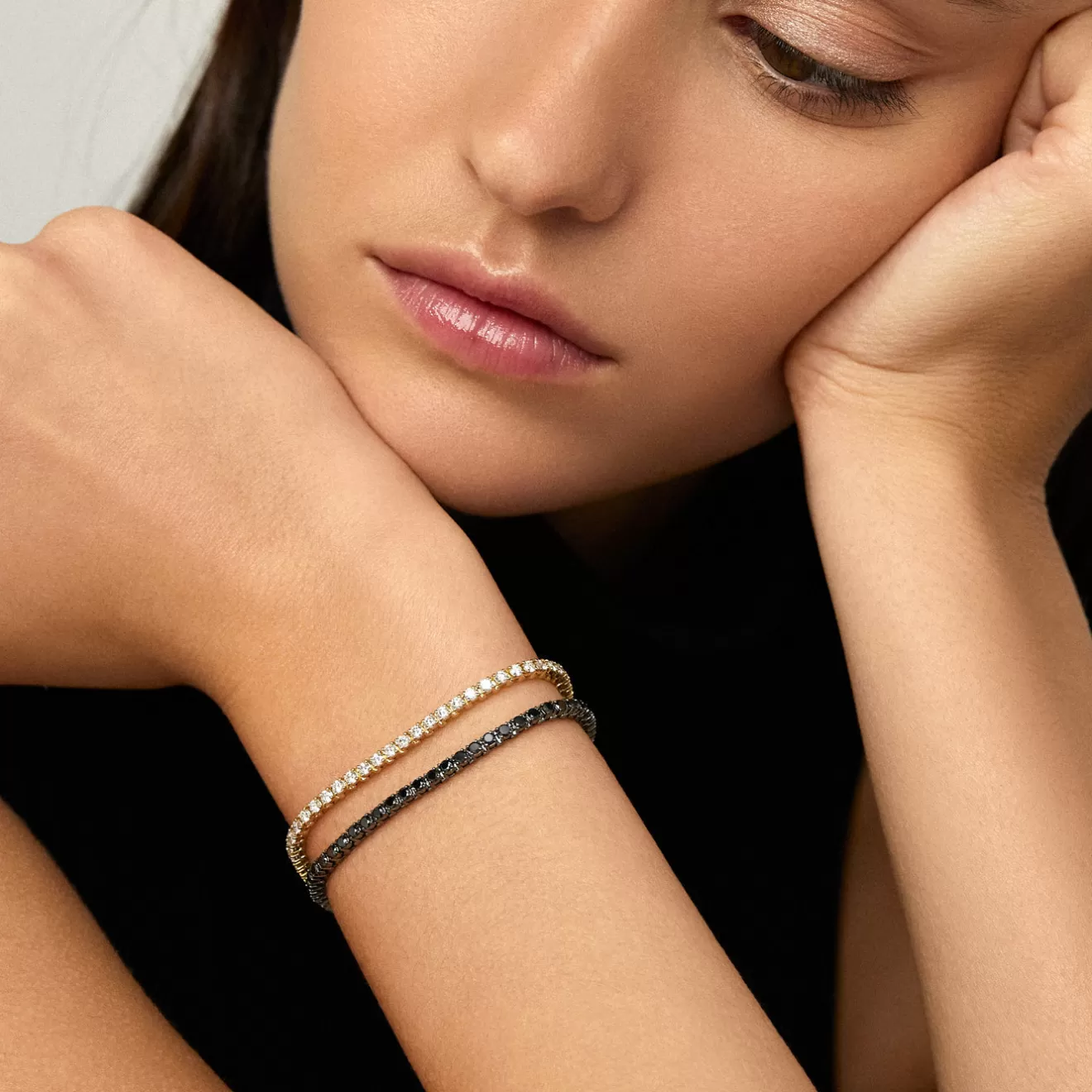 Bracelets>Melissa Kaye LENOX TENNIS BRACELET (Black Diamond)