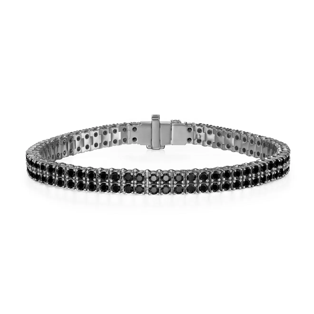 Bracelets>Melissa Kaye LENOX TENNIS BRACELET DOUBLE (Black Diamond)