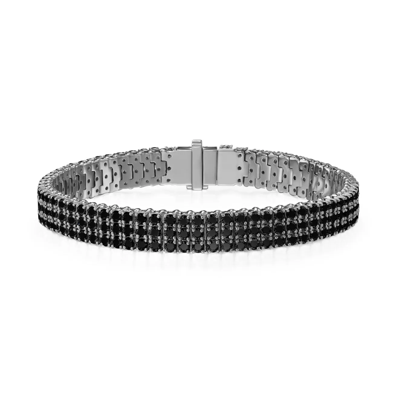 Bracelets>Melissa Kaye LENOX TENNIS BRACELET TRIPLE (Black Diamond)