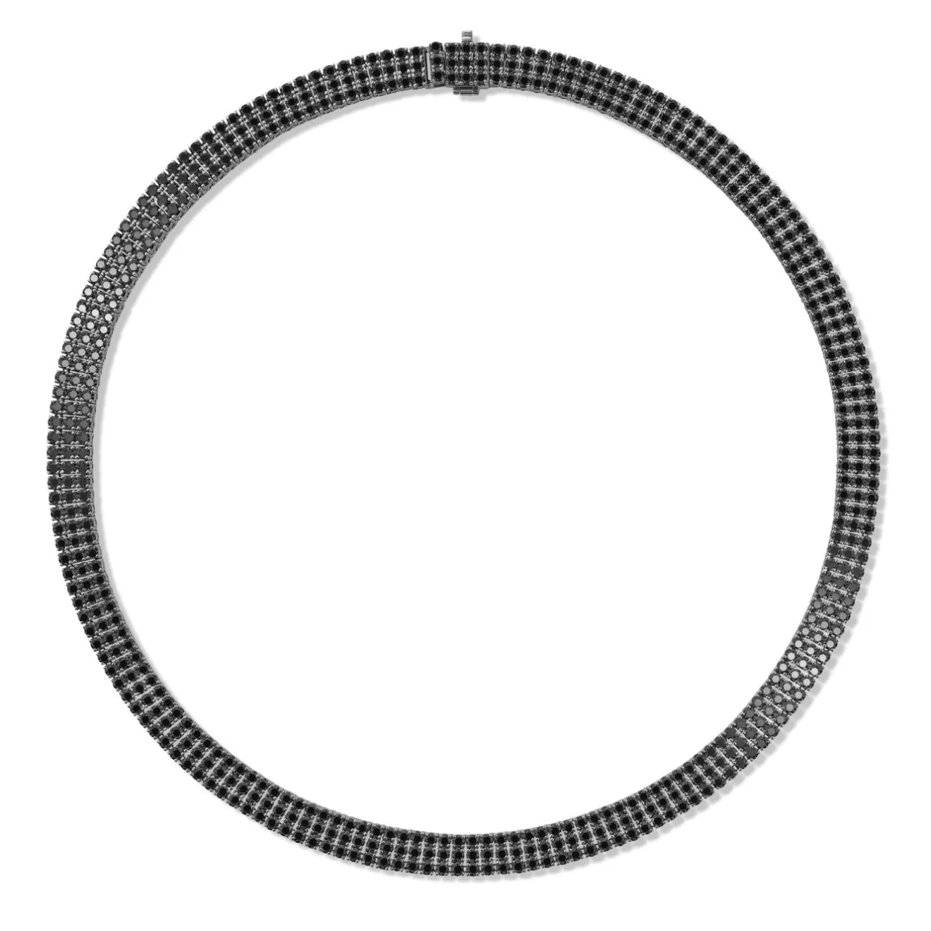 Necklaces>Melissa Kaye LENOX TENNIS NECKLACE TRIPLE (Black Diamond)