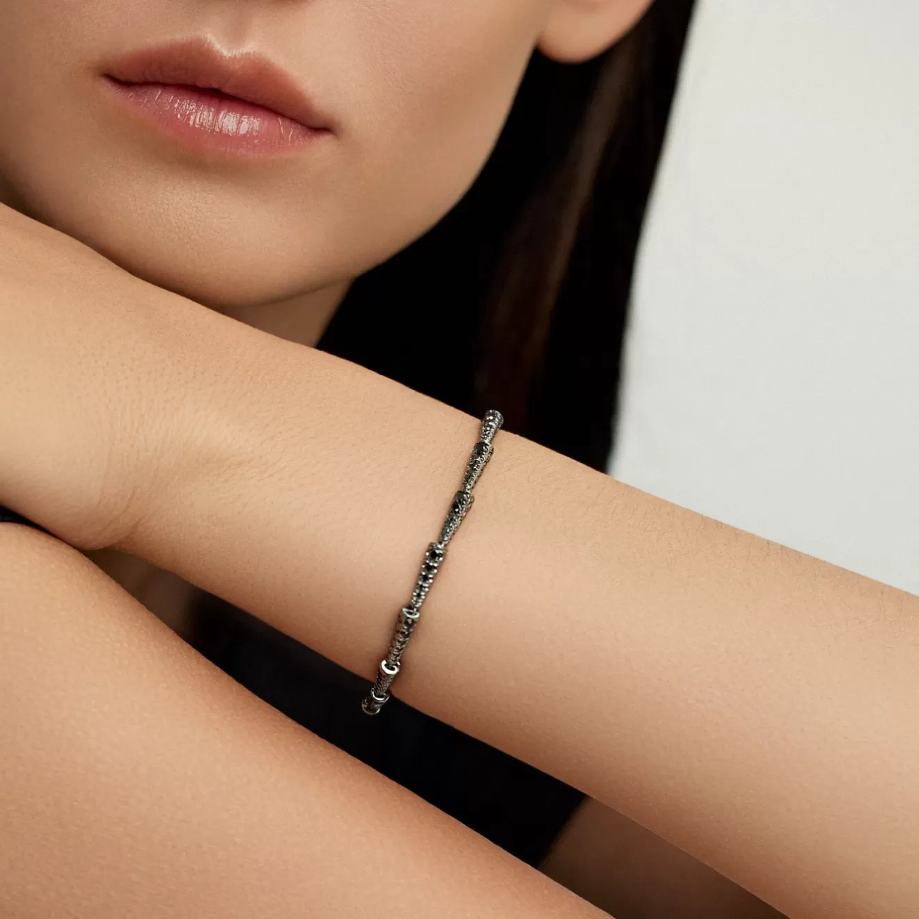 Bracelets>Melissa Kaye LOLA LINKED BRACELET (Black Diamond)