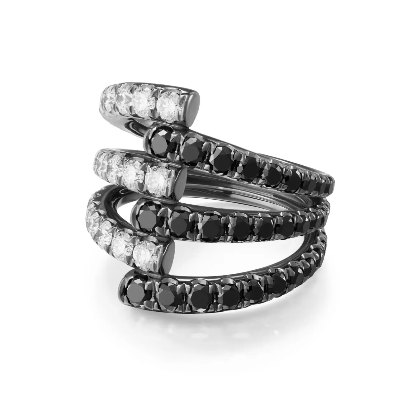 Rings>Melissa Kaye LOLA TRIPLE RING (Black Diamond)