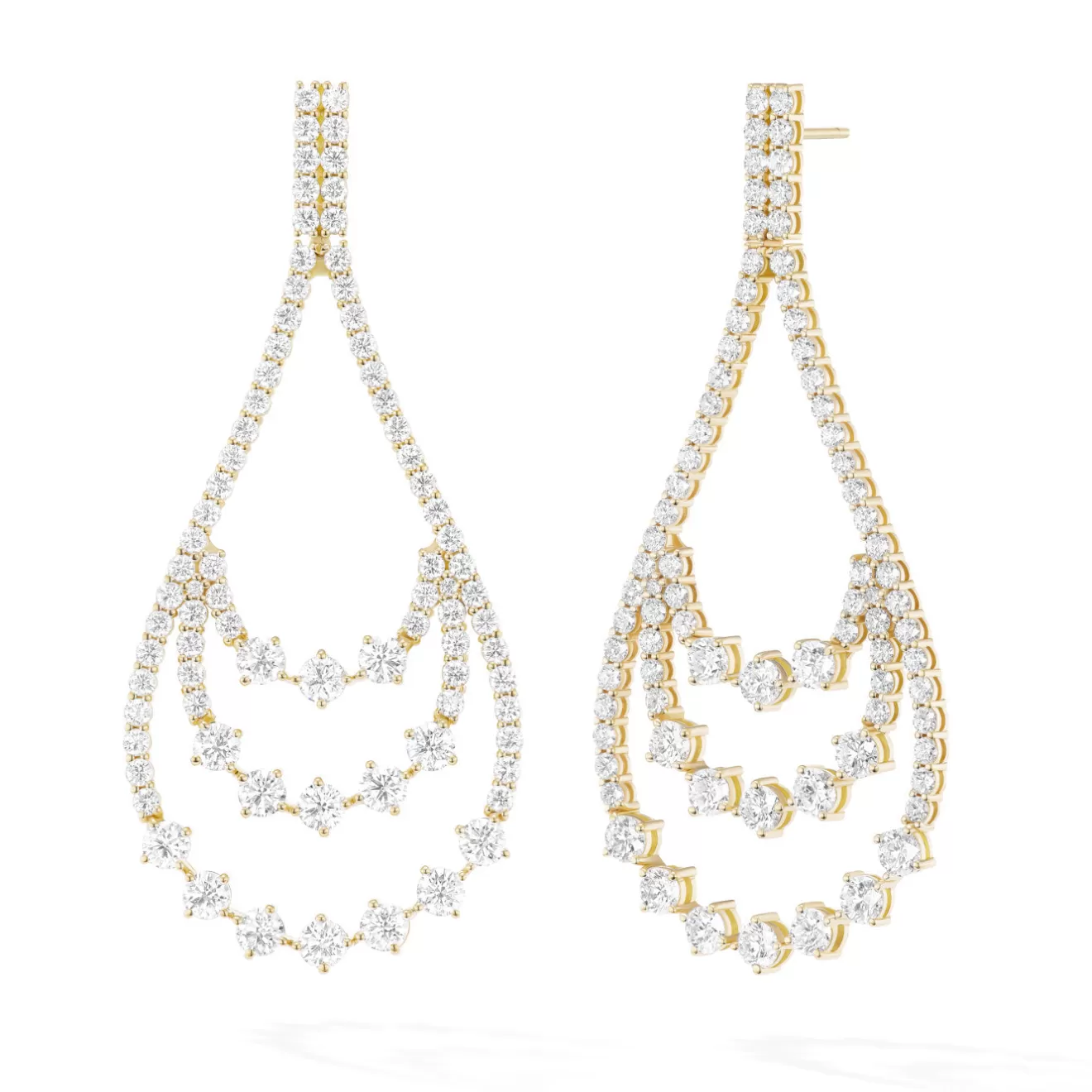 Earrings>Melissa Kaye STELLA TRIPLE DRAPED EARRING