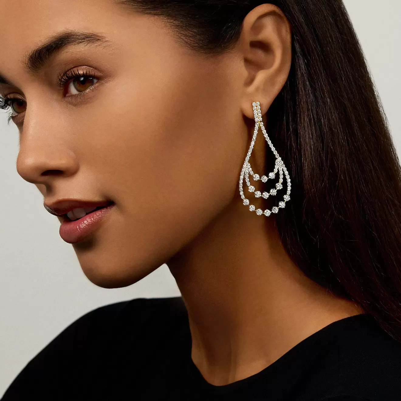 Earrings>Melissa Kaye STELLA TRIPLE DRAPED EARRING